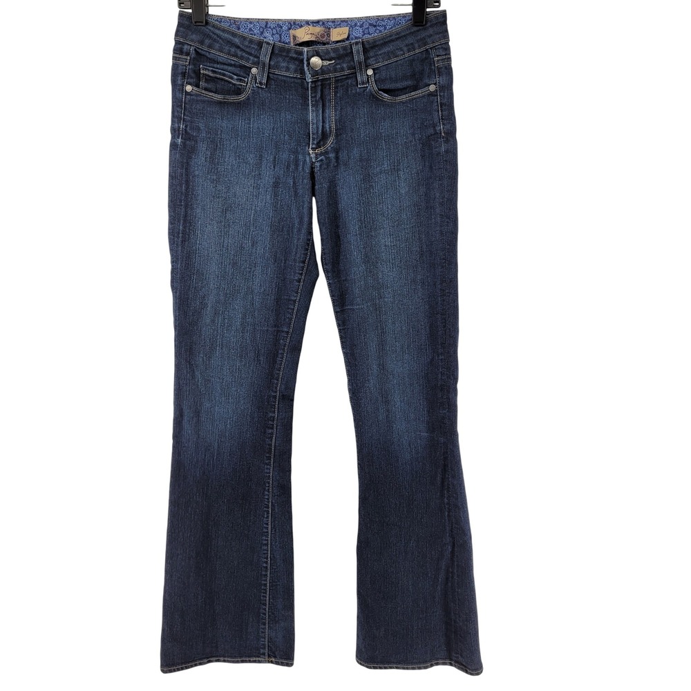 Paige Skyline Bootcut Jeans Womens 27 Blue Dark Wash Stretch Denim